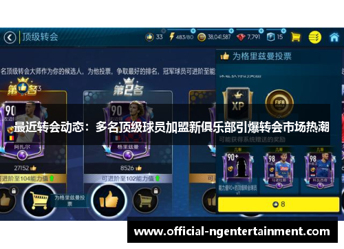 最近转会动态：多名顶级球员加盟新俱乐部引爆转会市场热潮